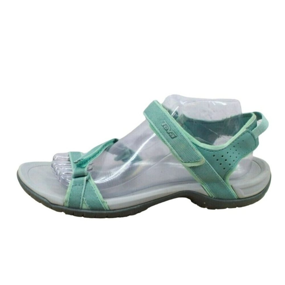 Teva Verra Green Nylon Hook & Loop Outdoor Strappy Sandals Size 10